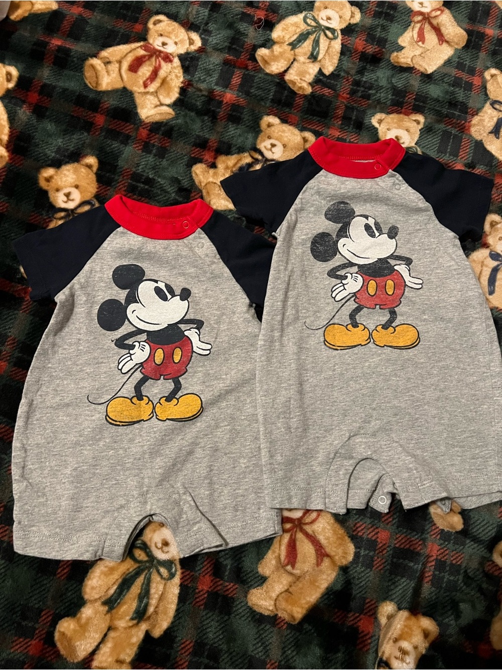 Disney Baby Red Trim Gray Interior Graphic Top